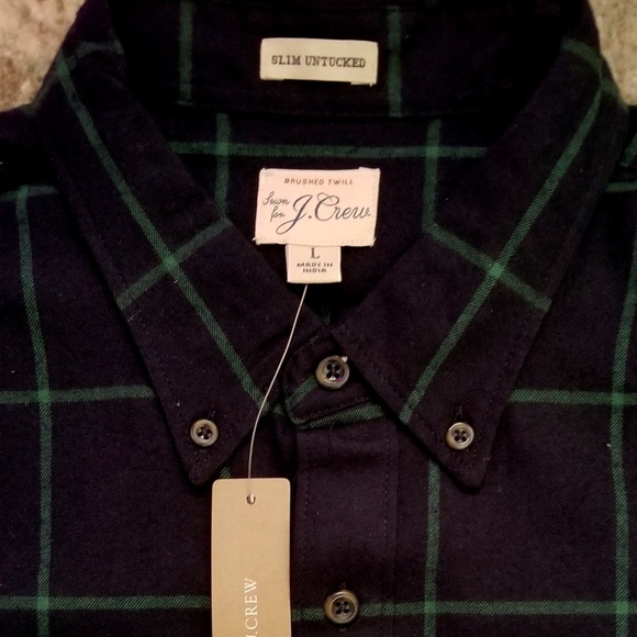 J. Crew Mens Brushed Twill Shirt in Plaid - Picture 5 of 6